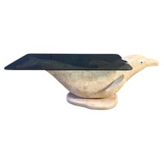 Table basse « Dolphin » vintage, signée Maitland Smith, années 1980