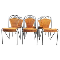 Wicker Chairs by Frederick Weinberg, 1960s, Set of 6