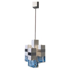 Vintage cubico chandelier by Gaetano Sciolari, 1970s
