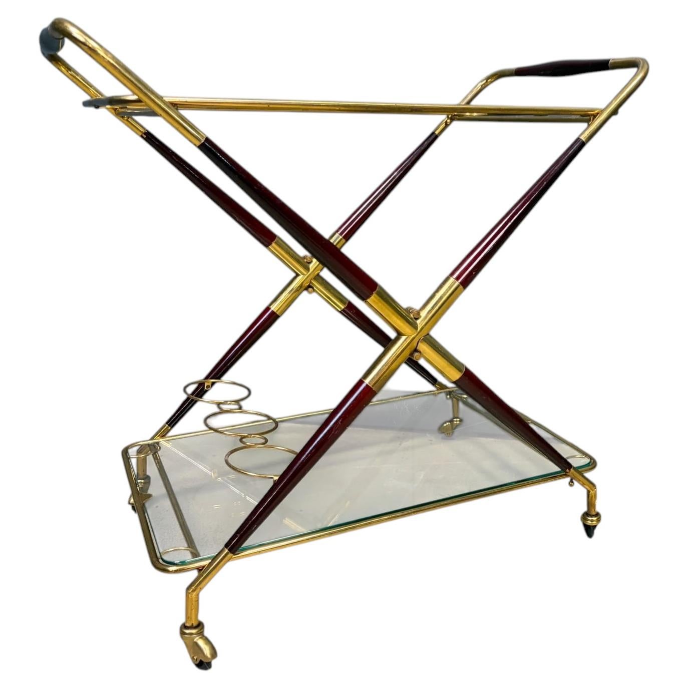 Vintage italian serving trolley by Cesare Lacca, 1950s