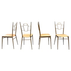Mid century italian brass dining chairs, 1950s