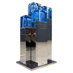 Vintage cubico table lamp by Gaetano Sciolari, 1970s