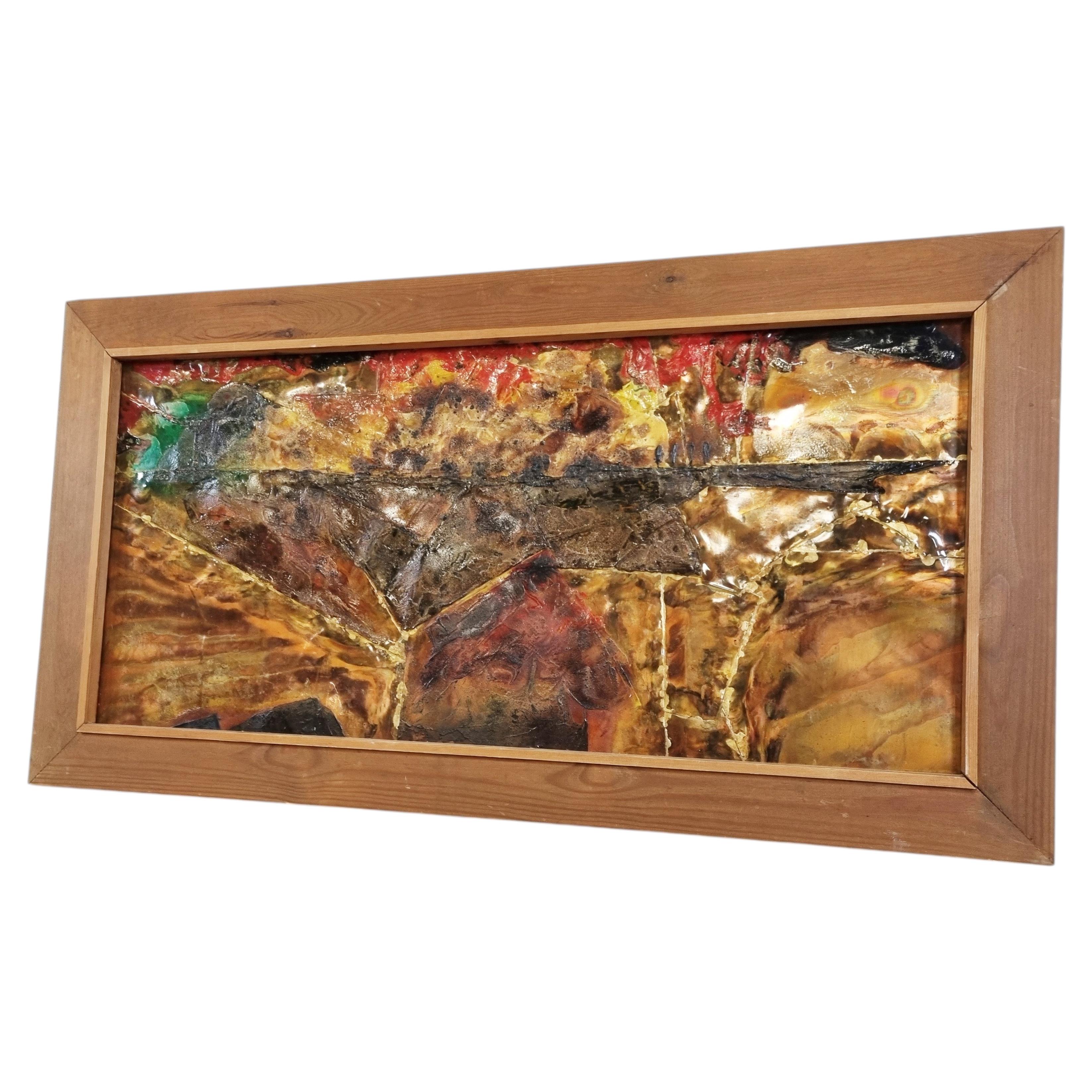 Vintage Copper Painting by Germain Rotsaert, 1960s For Sale