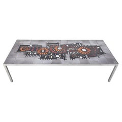 Table basse vintage en céramique par Perignem, années 1960