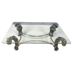 Vintage brass flower coffee table, 1970s