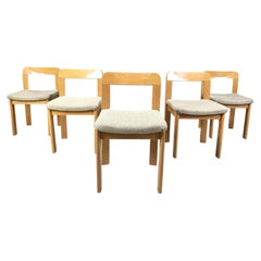 Ensemble de 5 chaises de salle à manger brutalistes, 1970