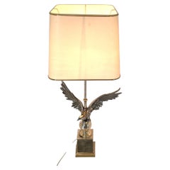 Pair of nikkel Eagle table lamps by Loevsky and Loevsky, 1970s