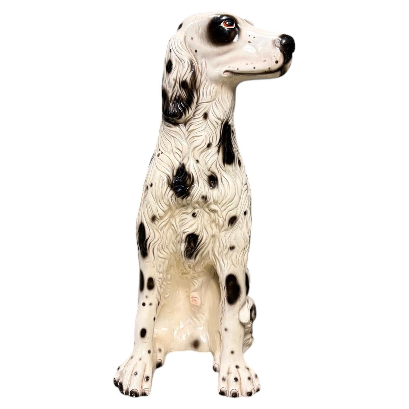 Terracotta sculpture of an English Setter, 1970s For Sale