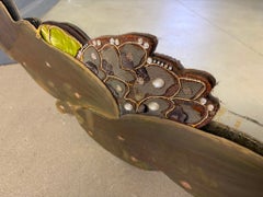 Vintage brass floral mirror, 1960s