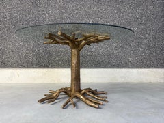 Mesa de comedor con ramas de árbol, década de los 80