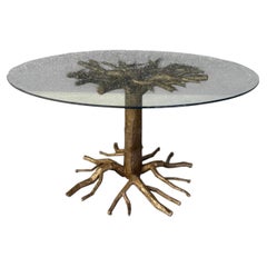 Mesa de comedor con ramas de árbol, década de los 80