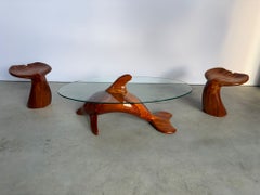 Polyte Solet Dolphin coffee table and stools, 1990s