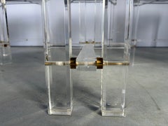 Vintage brass and lucite dining chairs set of 10 - 1970s
