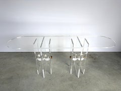 Brass and lucite console table, 1970s