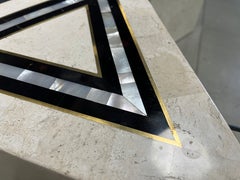 Vintage tessellated and mother of pearl coffee table, 1980s