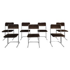 Vintage tubular chrome dining chairs, 1960s