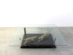 Nicola Voci bronze jaguar coffee table, 1970s