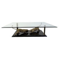Nicola Voci bronze jaguar coffee table, 1970s