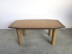 Table de salle à manger vintage en bois de loupe, années 1980