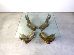 Vintage brass foal coffee table, 1970