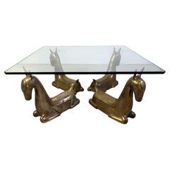 Vintage brass foal coffee table, 1970