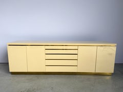 Lacquer and brass credenza by Jean Claude Mahey, 1970s