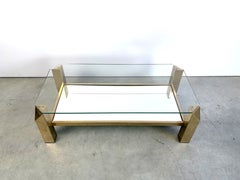 Vintage 23kt gold plate couchtisch von Belgochrom, 1970er