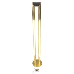 Vintage brass tube light floor lamp, 1980s