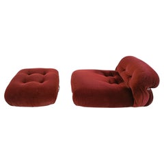 Soriana lounge chair with ottoman by Afra & Tobia Scarpa for Cassina, 1970s