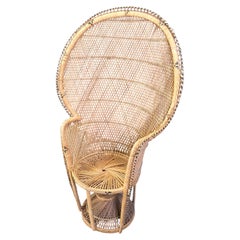 Vintage wicker peacock chair, 1970s