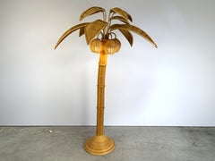 Vintage bamboo palm tree floor lamp by Mario Lopez Torres, 1970