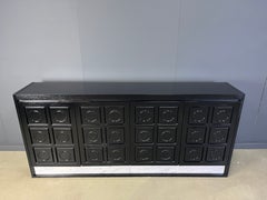 Black brutalist credenza, 1970s