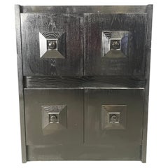 Black brutalist bar cabinet, 1970s