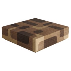 Bodega Square Coffee Table, in Warm Wood Marquetry Veneer Table by Joel Escalona