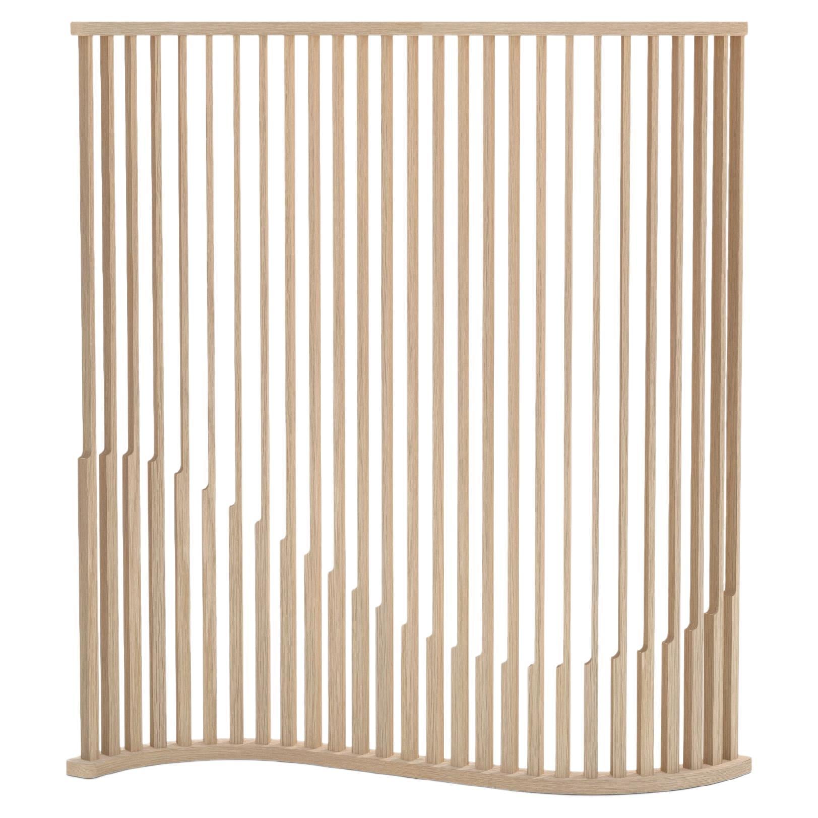 Laws of Motion Small Room Divider in Oak Wood, Screen by Joel Escalona