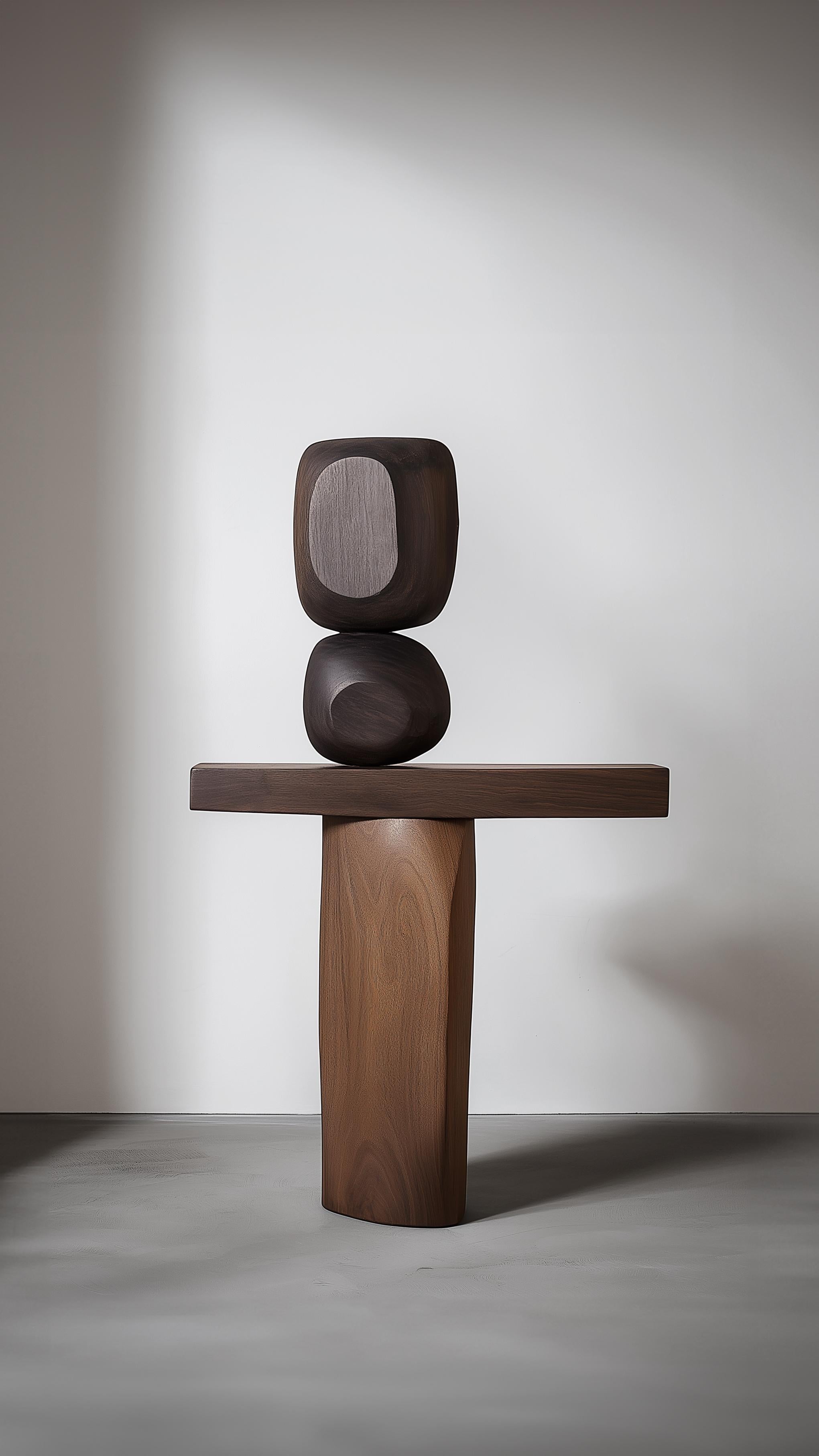 Modern Sculptural Accent Lull No107 – Handcrafted Wooden Sculpture by NONO For Sale