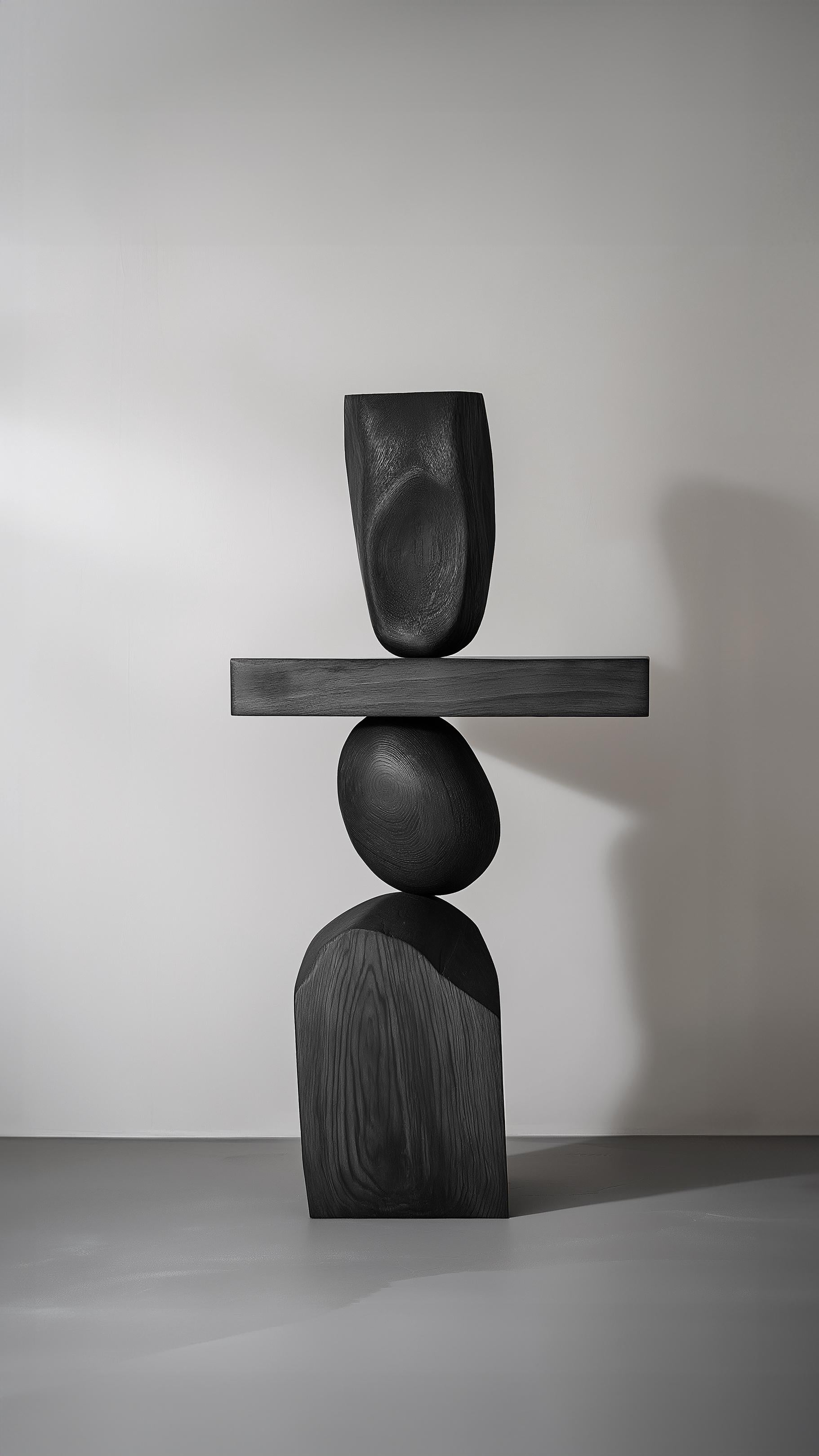 Lull No114 Wooden Totem by Joel Escalona – Ideal for Minimalist Decor In New Condition For Sale In Ciudad de México, CDMX