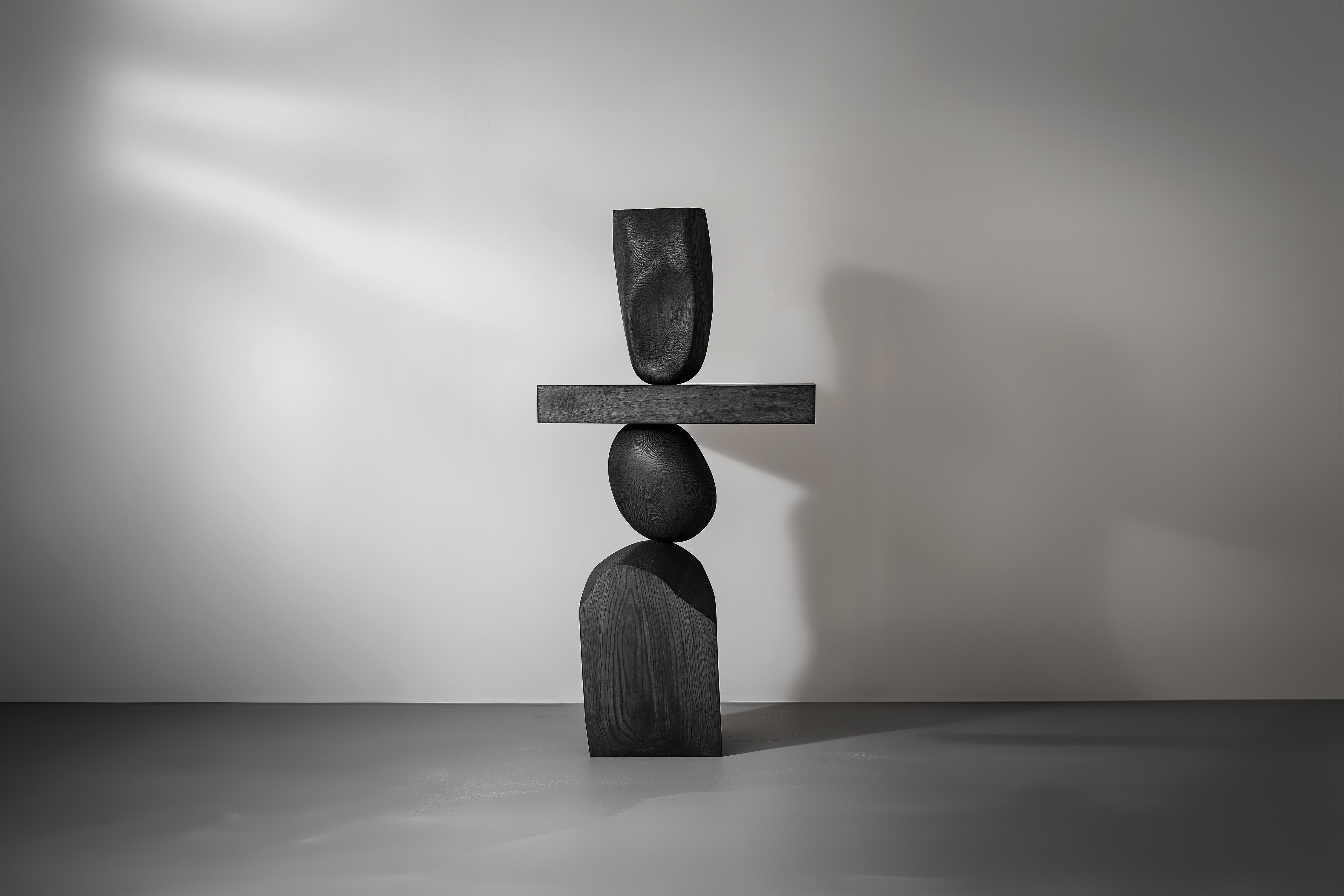 Hand-Crafted Lull No114 Wooden Totem by Joel Escalona – Ideal for Minimalist Decor For Sale