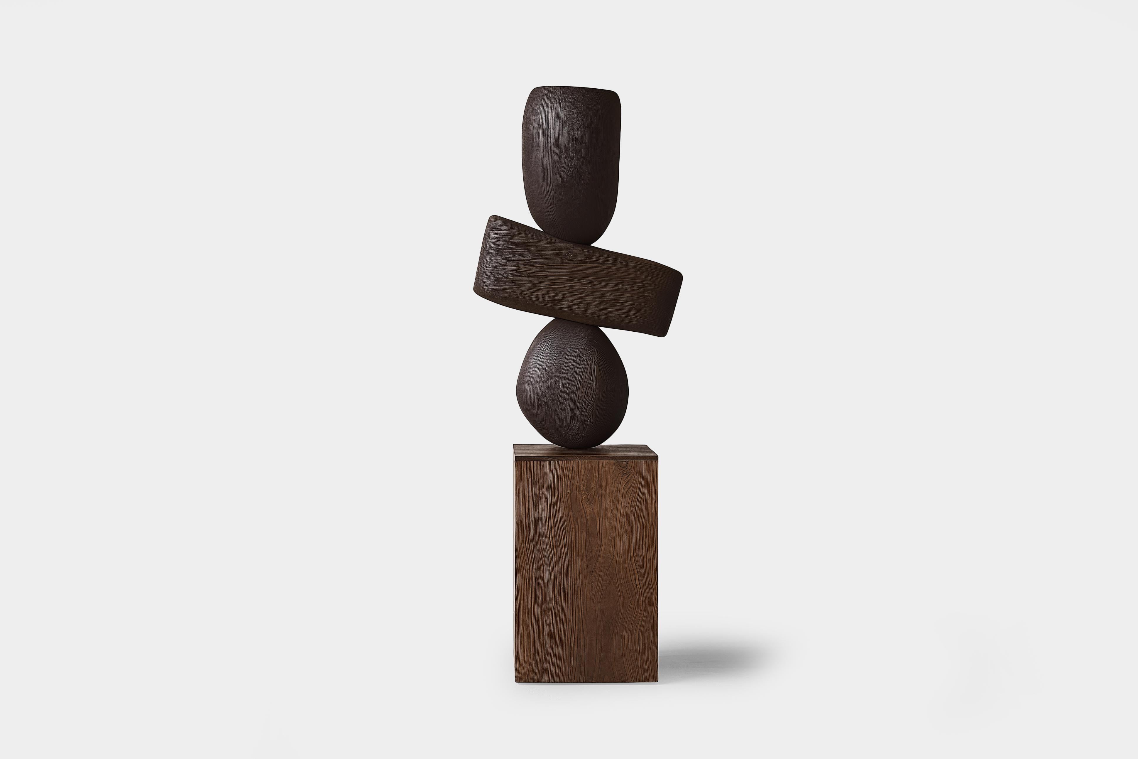 Geometric Wooden Sculpture Lull No148 – Handcrafted by Joel Escalona

———
Balance and tension are at the core of these sculptures. The interplay between the smooth, rounded forms and solid, angular bases creates a delicate equilibrium that invites