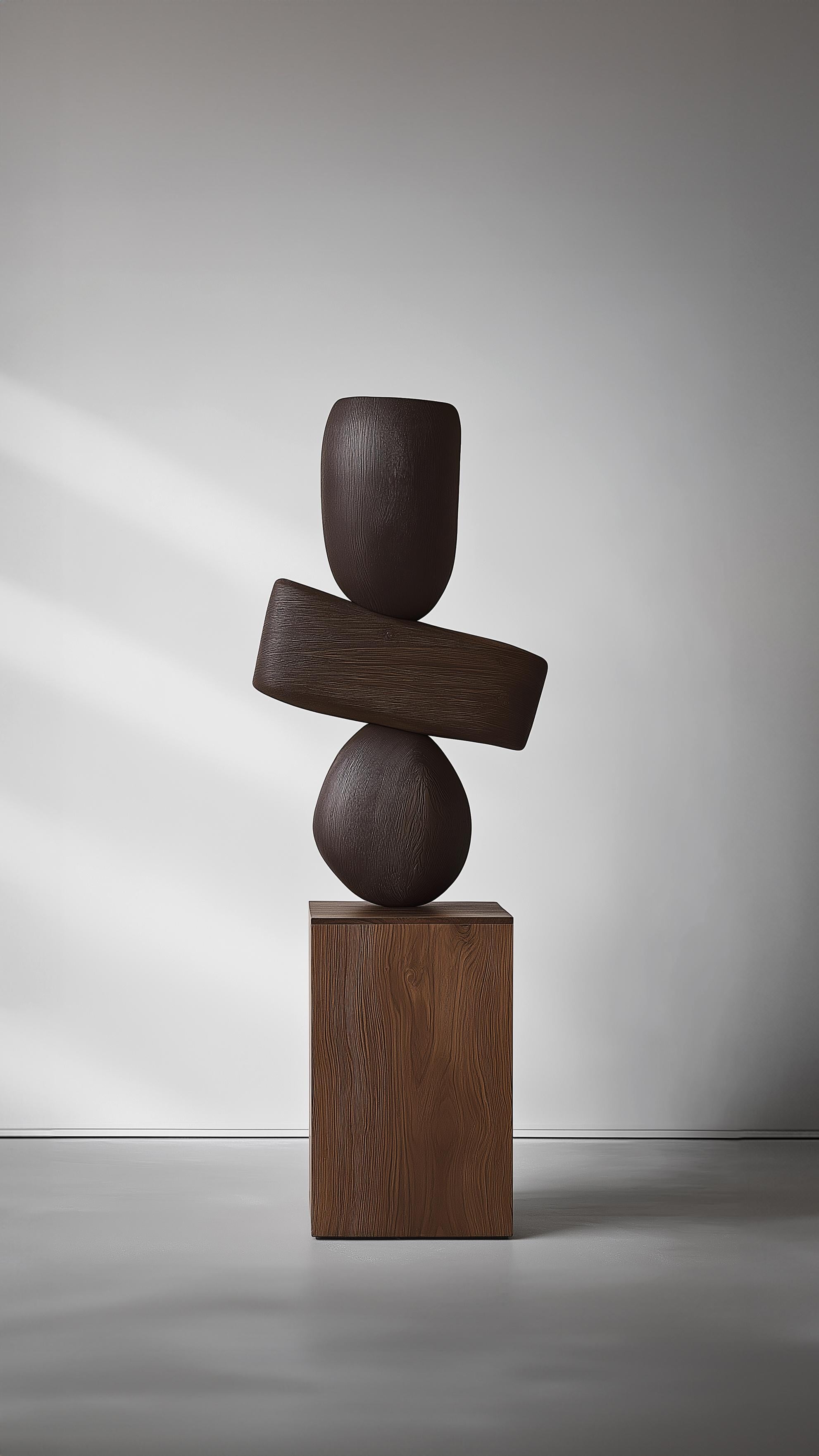 Mexican Geometric Wooden Sculpture Lull No148 – Handcrafted by Joel Escalona For Sale