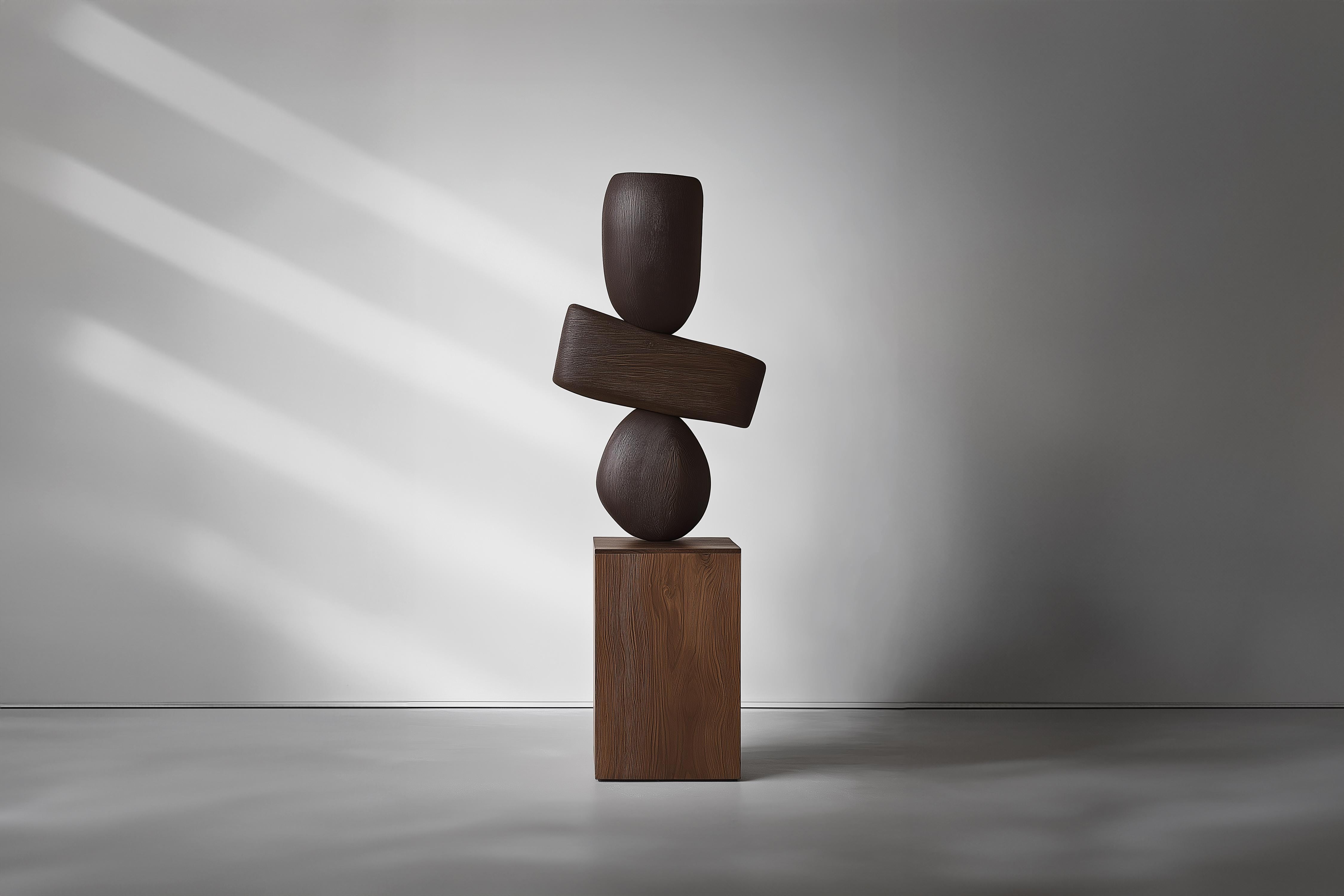 Modern Geometric Wooden Sculpture Lull No148 – Handcrafted by Joel Escalona For Sale