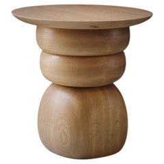 Tavolino, sgabello o comodino con finitura in Wood massiccio, tavolino ausiliario Socle