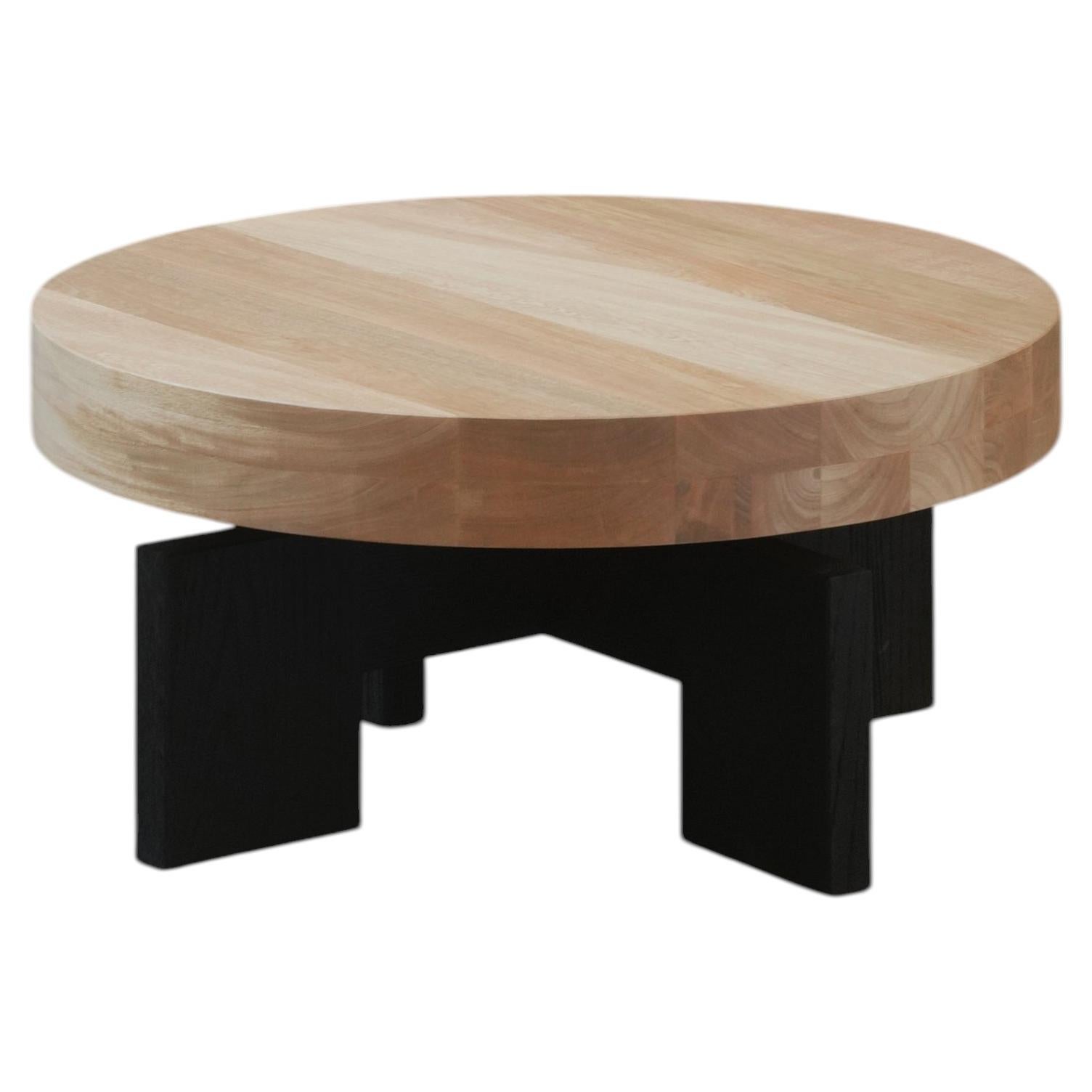 Round Top Fundamenta Table 61 Abstract Oak, Sleek Design by NONO For Sale