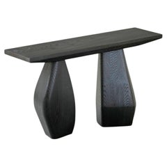 Mesa consola Solace No10 - Escultura de madera de cantos suaves, diseño de Joel Escalona
