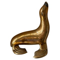 Mid-Century Brass Seal Sculpture, Europe, 1960s–1970s