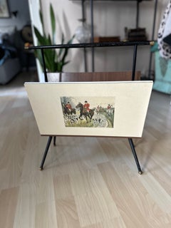 Italian Mid-Century Magazine Rack with Hunting Scenes, 1950s