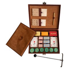 Gianfranco Lotti Luxury Leather Bridge Set, Italy, circa 1990