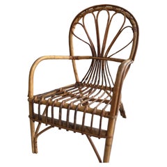 Italian Mid-Century Children’s Rattan Armchair, 1950