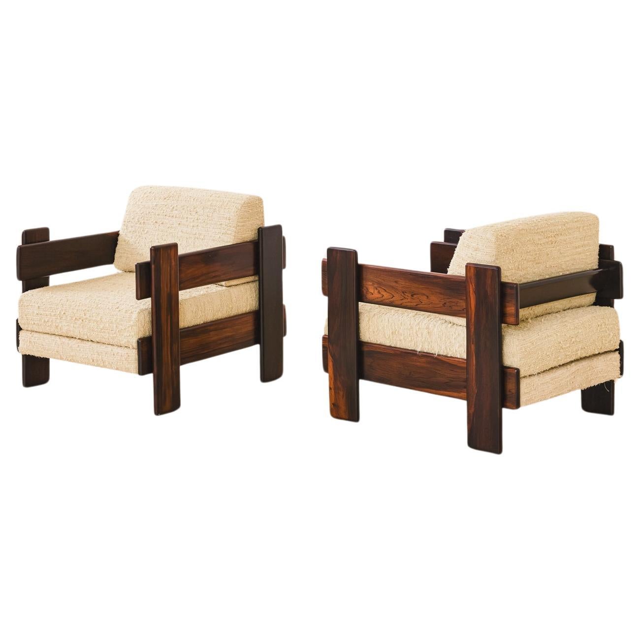 Solid Rosewood Armchairs by Brazilian company Casulo, 1960s