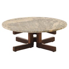 Tavolino da caffè rotondo in marmo di Celina Decorações, metà del secolo scorso, Brasile, 1960